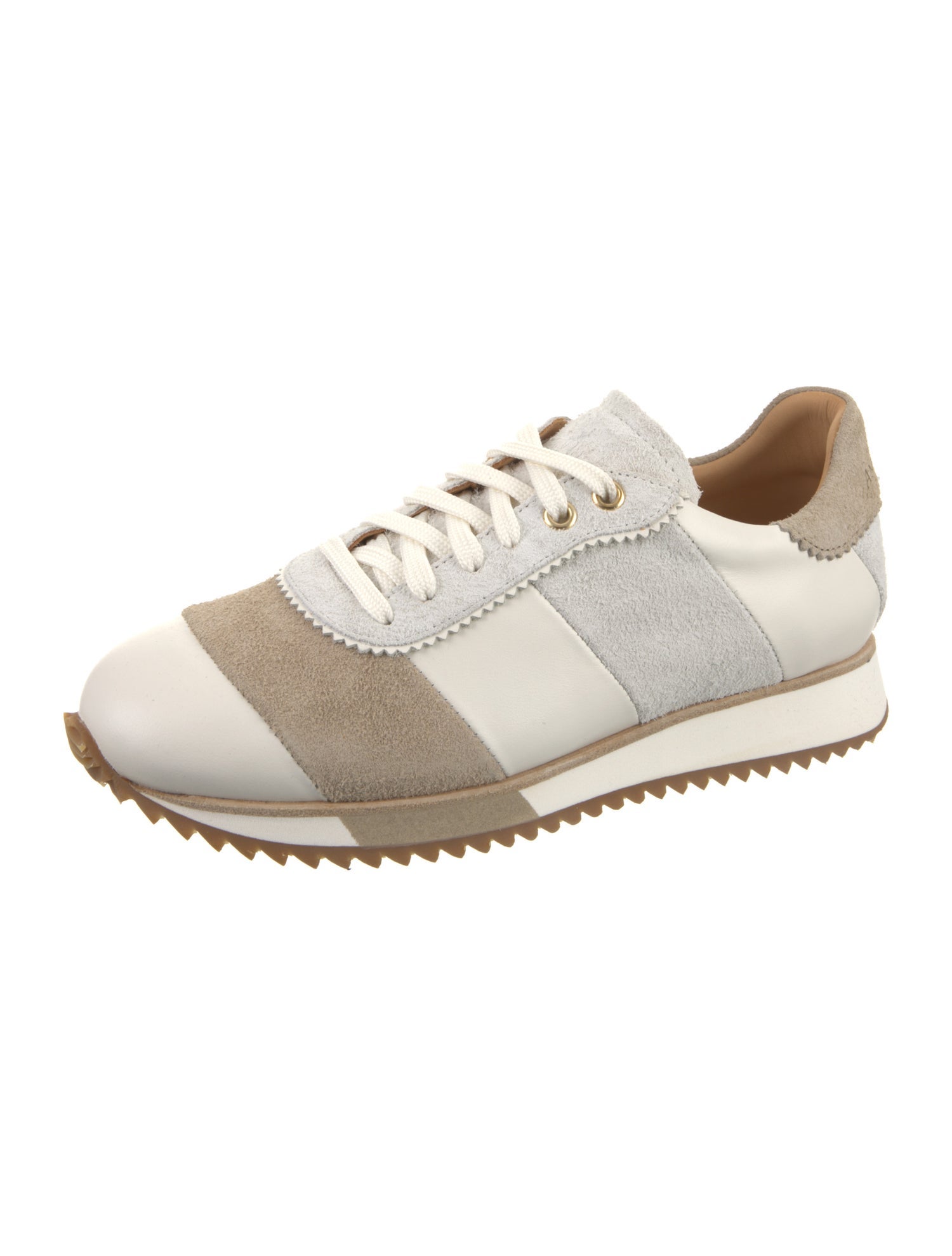 The Office of Angela Scott Leather Colorblock Pattern Sneakers
